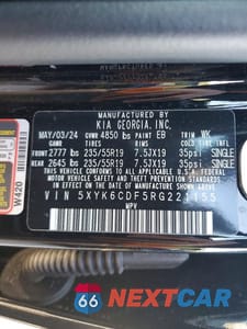Zdjęcie 13 z 13 samochodu: 2024 KIA SPORTAGE X LINE VIN:5XYK6CDF5RG221155 - miniatura