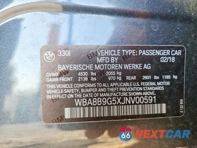 Zdjęcie 12 z 12 samochodu: 2018 BMW 330 I VIN:WBA8B9G5XJNV00591 - miniatura