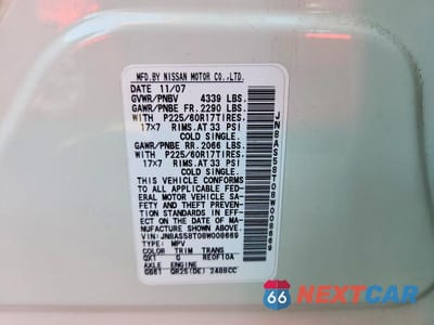 Zdjęcie 14 z 14 samochodu: 2008 NISSAN ROGUE S VIN:JN8AS58T08W008669 - miniatura