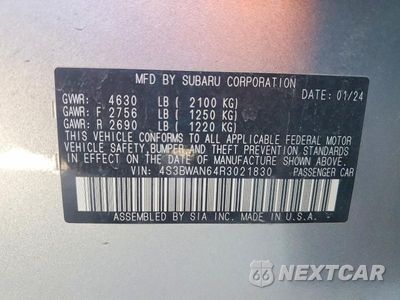 Zdjęcie 12 z 12 samochodu: 2024 SUBARU LEGACY LIMITED VIN:4S3BWAN64R3021830 - miniatura
