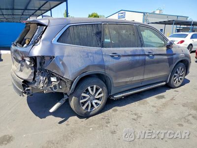 Trzecie zdjęcie samochodu z tyłu: 2021 HONDA PILOT EX VIN:5FNYF5H37MB041035 - miniatura