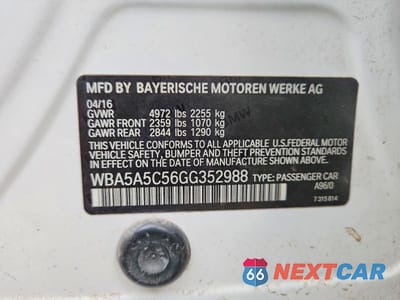 Zdjęcie 12 z 12 samochodu: 2016 BMW 528 I VIN:WBA5A5C56GG352988 - miniatura