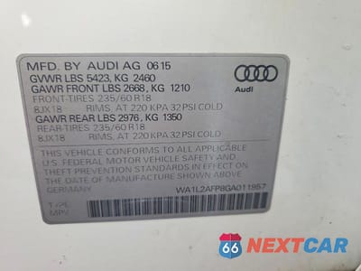 Zdjęcie 13 z 13 samochodu: 2016 AUDI Q5 PREMIUM PLUS VIN:WA1L2AFP8GA011957 - miniatura