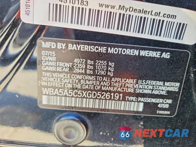Zdjęcie 13 z 13 samochodu: 2016 BMW 528 I VIN:WBA5A5C5XGD526191 - miniatura