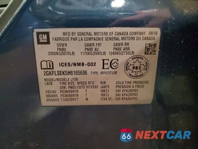 Zdjęcie 13 z 13 samochodu: 2017 GMC TERRAIN SLE VIN:2GKFLSEK5H6165606 - miniatura