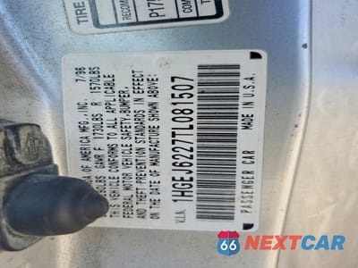Zdjęcie 12 z 12 samochodu: 1996 HONDA CIVIC DX VIN:1HGEJ6227TL081507 - miniatura