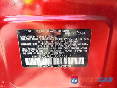 Zdjęcie 13 z 13 samochodu: 2016 SUBARU FORESTER 2.5I TOURING VIN:JF2SJAXC0GH555796 - miniatura