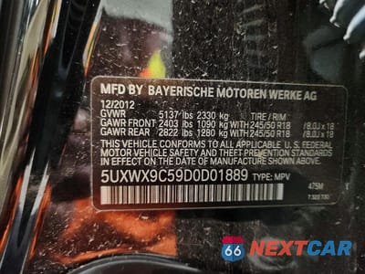 Zdjęcie 13 z 13 samochodu: 2013 BMW X3 XDRIVE28I VIN:5UXWX9C59D0D01889 - miniatura
