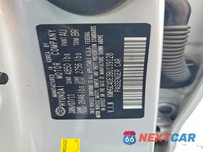 Zdjęcie 12 z 12 samochodu: 2011 HYUNDAI GENESIS 3.8L VIN:KMHGC4DE3BU139128 - miniatura