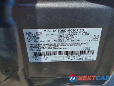 Zdjęcie 13 z 13 samochodu: 2006 FORD F150 VIN:1FTRF02W06KC47233 - miniatura