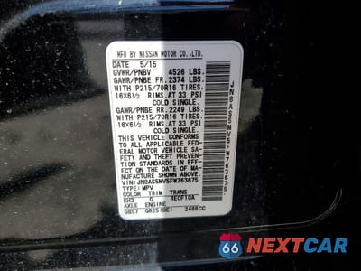 Zdjęcie 13 z 13 samochodu: 2015 NISSAN ROGUE SELECT S VIN:JN8AS5MV5FW763675 - miniatura