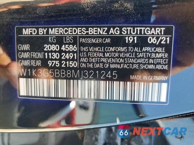 Zdjęcie 12 z 12 samochodu: 2021 MERCEDES-BENZ A 35 AMG VIN:W1K3G5BB8MJ321245 - miniatura