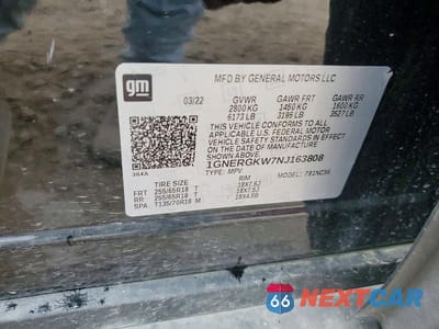 Zdjęcie 12 z 12 samochodu: 2022 CHEVROLET TRAVERSE VIN:1GNERGKW7NJ163808 - miniatura