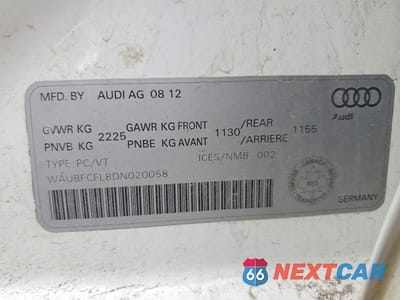 Zdjęcie 12 z 12 samochodu: 2013 AUDI A4 PREMIUM VIN:WAUBFCFL8DN020058 - miniatura