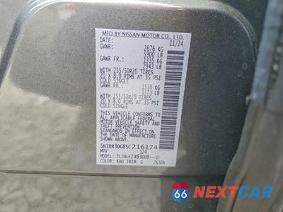 Zdjęcie 14 z 14 samochodu: 2025 NISSAN PATHFINDER PLATINUM VIN:5N1DR3DG8SC216174 - miniatura
