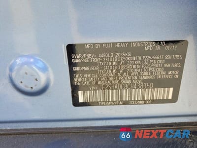 Zdjęcie 12 z 12 samochodu: 2012 SUBARU FORESTER 2.5X PREMIUM VIN:JF2SHADC8CH438350 - miniatura