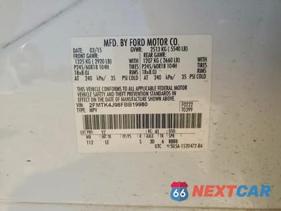 Zdjęcie 13 z 13 samochodu: 2015 FORD EDGE SEL VIN:2FMTK4J98FBB19980 - miniatura