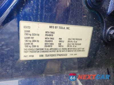 Zdjęcie 12 z 12 samochodu: 2023 TESLA MODEL Y VIN:7SAYGDEE7PA093430 - miniatura