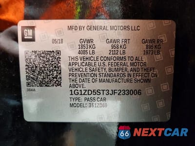 Zdjęcie 13 z 13 samochodu: 2018 CHEVROLET MALIBU LT VIN:1G1ZD5ST3JF233006 - miniatura