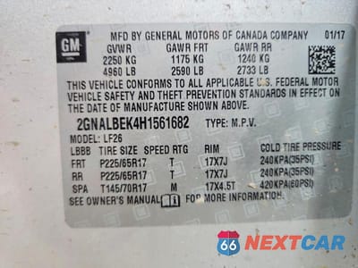 Zdjęcie 13 z 13 samochodu: 2017 CHEVROLET EQUINOX LS VIN:2GNALBEK4H1561682 - miniatura