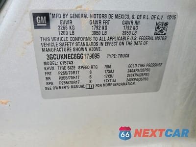 Zdjęcie 12 z 12 samochodu: 2016 CHEVROLET SILVERADO K1500 VIN:3GCUKNEC6GG179095 - miniatura