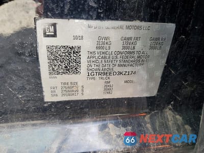 Zdjęcie 12 z 12 samochodu: 2019 GMC SIERRA K1500 AT4 VIN:1GTR9EED3KZ174231 - miniatura
