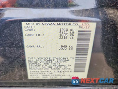 Zdjęcie 12 z 12 samochodu: 2013 NISSAN ALTIMA 2.5 VIN:1N4AL3AP4DC136666 - miniatura