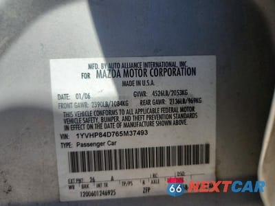 Zdjęcie 12 z 12 samochodu: 2006 MAZDA 6 S VIN:1YVHP84D765M37493 - miniatura