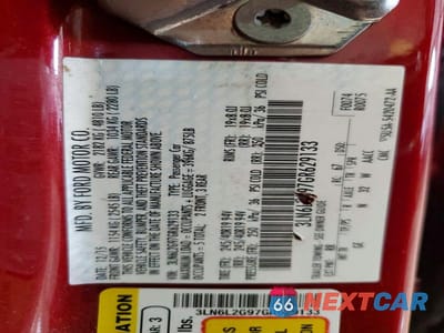 Zdjęcie 12 z 12 samochodu: 2016 LINCOLN MKZ VIN:3LN6L2G97GR629133 - miniatura