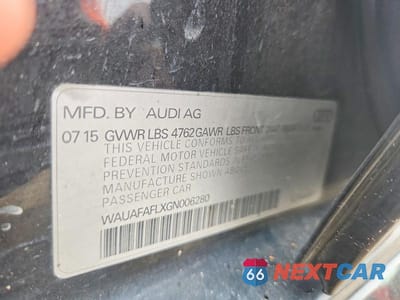 Zdjęcie 13 z 13 samochodu: 2016 AUDI A4 PREMIUM S-LINE VIN:WAUAFAFLXGN006280 - miniatura