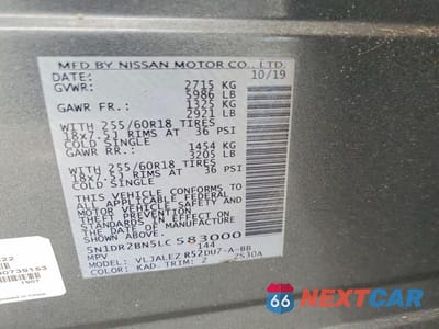 Zdjęcie 13 z 13 samochodu: 2020 NISSAN PATHFINDER SV VIN:5N1DR2BN5LC583000 - miniatura