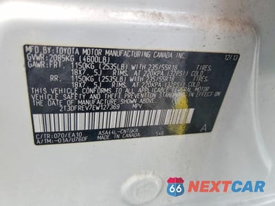 Zdjęcie 14 z 14 samochodu: 2014 TOYOTA RAV4 LIMITED VIN:2T3DFREV7EW127369 - miniatura
