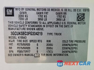 Zdjęcie 12 z 12 samochodu: 2015 CHEVROLET SILVERADO K1500 LTZ VIN:3GCUKSEC0FG334219 - miniatura