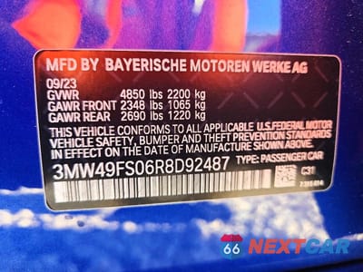 Zdjęcie 12 z 12 samochodu: 2024 BMW M340I VIN:3MW49FS06R8D92487 - miniatura