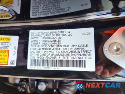 Zdjęcie 12 z 12 samochodu: 2025 HONDA ACCORD LX VIN:1HGCY1F24SA057112 - miniatura