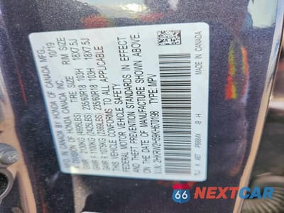Zdjęcie 13 z 13 samochodu: 2019 HONDA CR-V EX VIN:2HKRW2H59KH670198 - miniatura