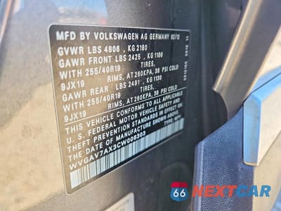 Zdjęcie 13 z 13 samochodu: 2012 VOLKSWAGEN TIGUAN S VIN:WVGAV7AX3CW006303 - miniatura