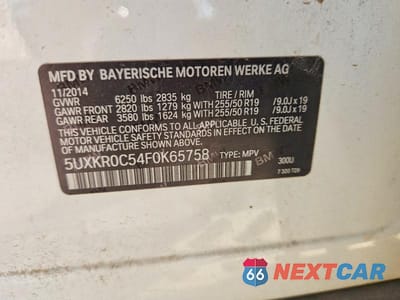 Zdjęcie 13 z 13 samochodu: 2015 BMW X5 XDRIVE35I VIN:5UXKR0C54F0K65758 - miniatura