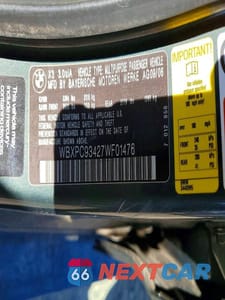 Zdjęcie 13 z 13 samochodu: 2007 BMW X3 3.0SI VIN:WBXPC93427WF01476 - miniatura