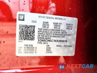 Zdjęcie 13 z 13 samochodu: 2019 CHEVROLET SUBURBAN C1500 LT VIN:1GNSCHKC7KR295979 - miniatura