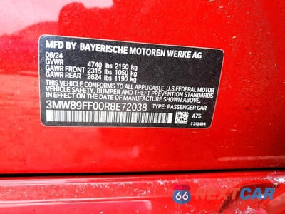 Zdjęcie 12 z 12 samochodu: 2024 BMW 330XI VIN:3MW89FF00R8E72038 - miniatura