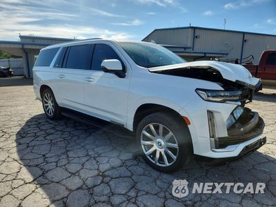 Czwarte zdjęcie samochodu z boku: 2021 CADILLAC ESCALADE ESV PREMIUM LUXURY PLATINUM VIN:1GYS3MKL9MR277630 - miniatura