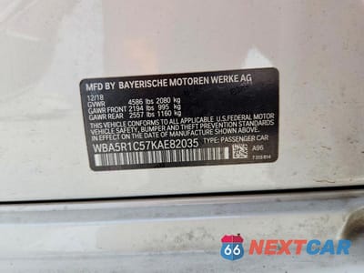 Zdjęcie 12 z 12 samochodu: 2019 BMW 330I VIN:WBA5R1C57KAE82035 - miniatura