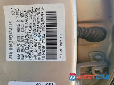 Zdjęcie 13 z 13 samochodu: 2019 HONDA ACCORD LX VIN:1HGCV1F11KA163808 - miniatura