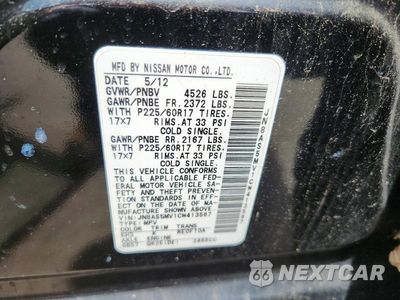 Zdjęcie 13 z 13 samochodu: 2012 NISSAN ROGUE VIN:JN8AS5MV1CW413567 - miniatura