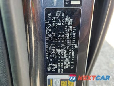 Zdjęcie 13 z 13 samochodu: 2017 KIA SEDONA LX VIN:KNDMB5C19H6238712 - miniatura