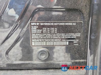 Zdjęcie 12 z 12 samochodu: 2013 BMW 535 I VIN:WBAFR7C56DC824652 - miniatura