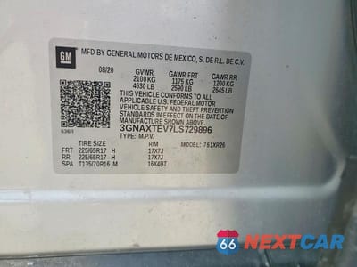 Zdjęcie 14 z 14 samochodu: 2020 CHEVROLET EQUINOX LT VIN:3GNAXTEV7LS729896 - miniatura