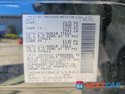 Zdjęcie 14 z 14 samochodu: 2022 NISSAN PATHFINDER SL VIN:5N1DR3CC9NC255942 - miniatura