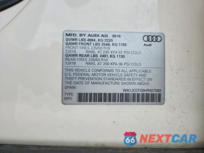 Zdjęcie 13 z 13 samochodu: 2017 AUDI Q3 PREMIUM PLUS VIN:WA1JCCFS9HR007083 - miniatura